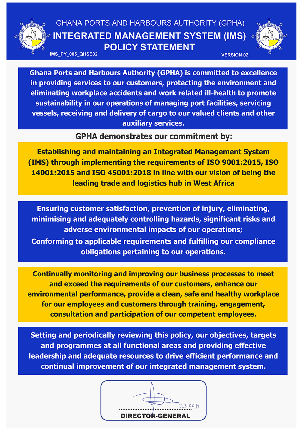 IMS Policy Statement