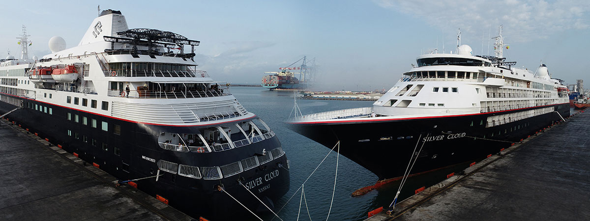 Aerial view of port operations